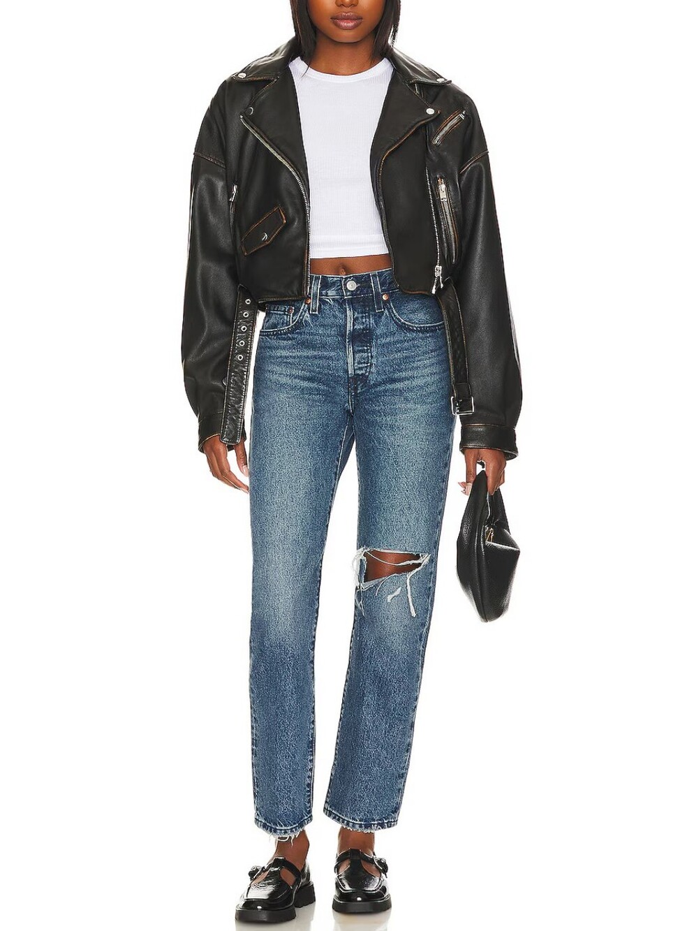 Levi's 501 Straight Distressed Jeans in Mystical Magic Premium Denim Size 27